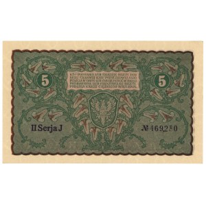5 Polish marks 1919 - II Serja J