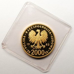 2.000 złotych 1982 - Jana Pawła II Valcambi Szwajcaria - stempel lustrzany (PROOF)