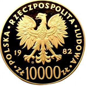 10.000 złotych 1982 - Jana Pawła II Valcambi Szwajcaria - stempel lustrzany (PROOF)