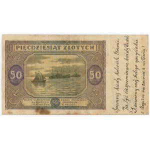 50 zloty 1946 - M series with dedication