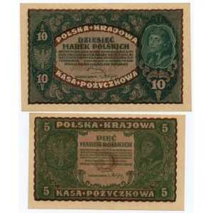 5 and 10 marks 1919 - set of 2 banknotes