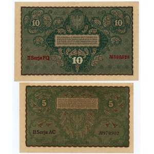 5 and 10 marks 1919 - set of 2 banknotes