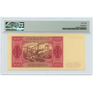 100 złotych 1948 - seria GM - PMG 58 - bez ramki wokół nominału 100