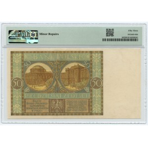 50 zloty 1925 RARE ANNIVERSARY - AM series. - PMG 53