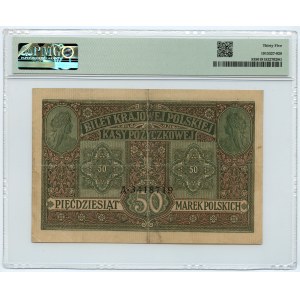 50 Polish marks 1916 - jeneral series A - 7 figures - PMG 35