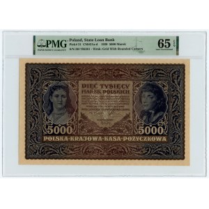5.000 marek polskich 1920 - III Serja H - PMG 65 EPQ