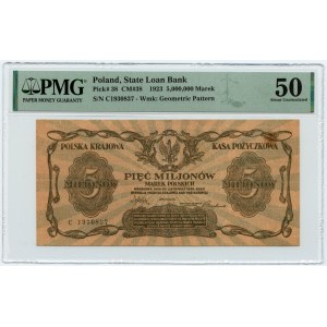 5,000,000 Polish marks 1923 - series C - PMG 50