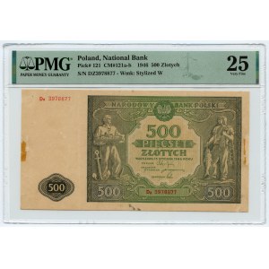500 złotych 1946 - seria zastępcza Dz - PMG 25