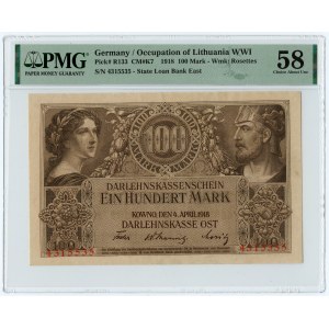 KOWNO - 100 marks 1918 - PMG 58