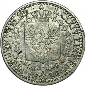 NIEMCY - Prusy, Fryderyk Wilhelm III - 1/6 Talara 1826 A