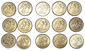 2 mince 1990-2008 - sada 15 mincí