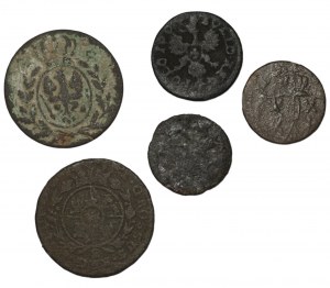 Sada 5 kusov mincí, vrátane 1 centu 1816 POSEN