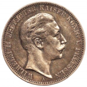 NIEMCY - Prusy, Wilhelm II - 3 marki 1909 (A)