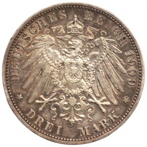 GERMANY - Prussia, Wilhelm II - 3 marks 1909 (A).