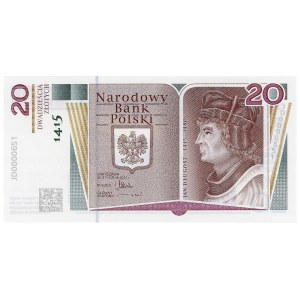 20 złotych 2015 - Jan Długosz - niski numer JD0000651