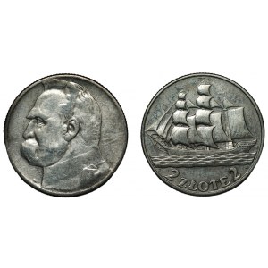 2 zlaté 1934 Pilsudski a 2 zlaté 1936 Plachetnica