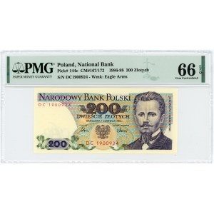200 złotych 1986 - seria DC - PMG 66 EPQ