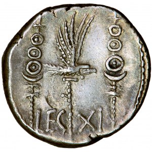 Republika Rzymska, Marek Antoniusz, denar, 32-31 przed Chr., men. ruchoma (Patras?)