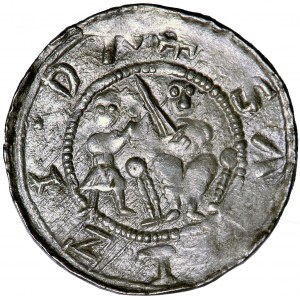 Polska, Władysław II Wygnaniec (1138-46), denar typu Walka z lwem, men. Kraków