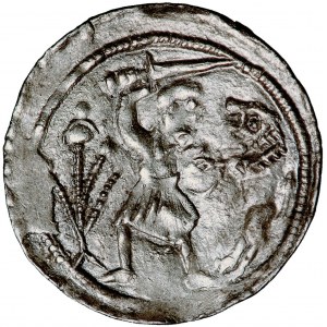 Polska, Władysław II Wygnaniec (1138-46), denar typu Walka z lwem, men. Kraków
