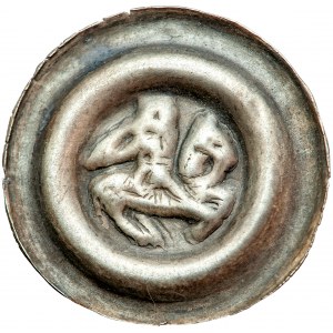 Polska, Śląsk, szeroki brakteat jeździec z sokołem, 2. połowa XIII w.