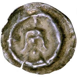 Polska, Wielkopolska (?), brakteat guziczkowy, 4. ćwierć XIII w.