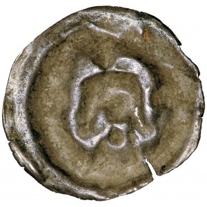 Polska, Wielkopolska (?), brakteat guziczkowy, 4. ćwierć XIII w.