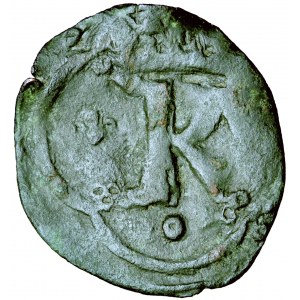 Polska, Kazimierz I (III) Wielki, Ruś Czerwona, moneta miedziana (puło, denar), men. Lwów