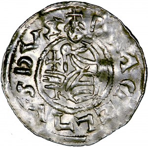 Bohemia, Bretislav I, broad denarius, 1034-about 1050, men. Prague