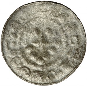 Germany, East Saxony (Ostfalia), cross denarius of the elderly pearl cross type, period forgery, ca. 1030-1050