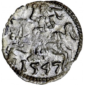 Litwa, Zygmunt August, pieniążek (denar), 1547, men. Wilno