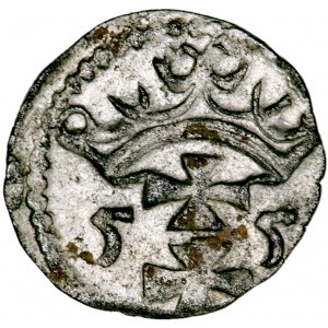Polska, Zygmunt August, Gdańsk, pieniążek (denar), 1555, men. Gdańsk