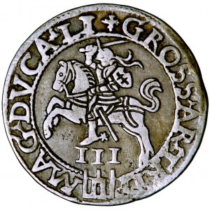 Litwa, Zygmunt August, trojak, 1562, men. Wilno