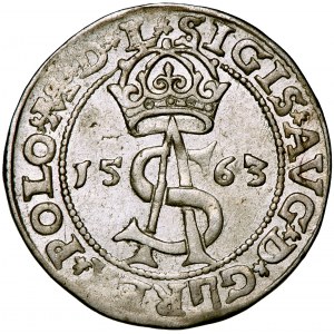 Litwa, Zygmunt August, trojak, 1563, men. Wilno