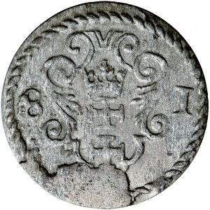Polska, Stefan Batory, Gdańsk, denar, 1581, men. Gdańsk