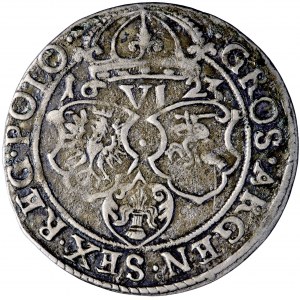 Polska, Zygmunt III, Korona, szóstak, 1623, men. Kraków - data pod koroną