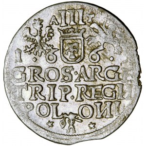 Polska, Jan Kazimierz, Korona, trojak, 1662, men. Kraków