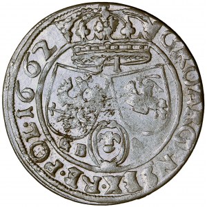 Polska, Jan Kazimierz, Korona, szóstak, 1662, men. Lwów, G.B. Amoretti