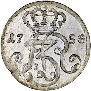 Polska, August III, Gdańsk, trojak, 1758, men. Gdańsk