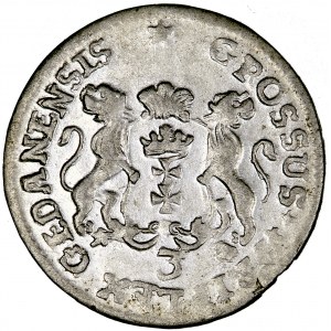Polska, August III, Gdańsk, trojak, 1758, men. Gdańsk