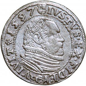 Prusy, Jerzy Fryderyk, grosz, 1597, men. Królewiec