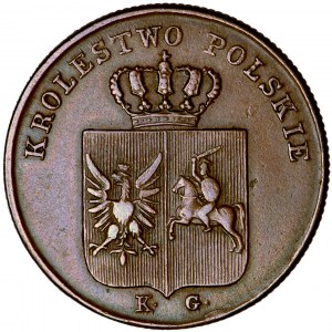 Polska, Powstanie Listopadowe, 3 grosze, 1831, men. Warszawa, Karol Gronau