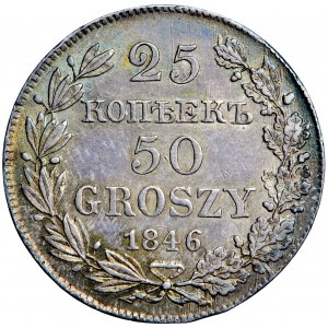 Polska, Mikołaj I, 25 kopiejek = 50 groszy, 1846, men. Warszawa