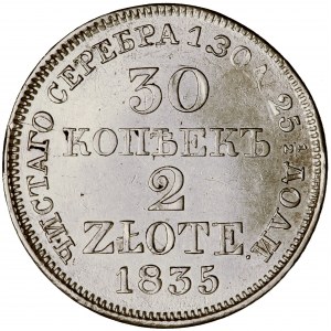Polska, Mikołaj I, 30 kop = 2 zł, 1835, men. Warszawa