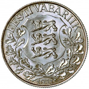 Estonia, Pierwsza Republika Estońska, 1 korona, 1933, men. Tallinn