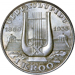 Estonia, Pierwsza Republika Estońska, 1 korona, 1933, men. Tallinn