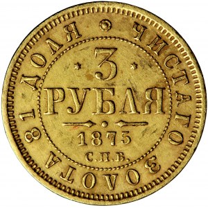 Rosja, Aleksander II, 3 ruble, 1875, men. Petersburg