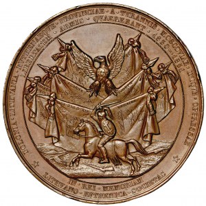 Polska (Francja), Wielka Emigracja, Towarzystwo Litewskie i Ziem Ruskich, medal na pamiątkę Powstania Listopadowego na ziemiach zabranych, proj. Jean Jacques Barre, Paryż, 1832, wykonanie: Genewa, 1833
