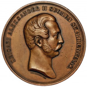 Finlandia, Aleksander II, medal na zwołanie fińskiego Sejmu, Lea Ahlborn, 1864, Helsinki
