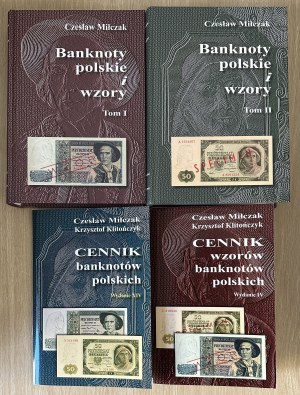 Czesław Miłczak Banknoty Polskie i Wzory Tom I i II 2023 oraz cenniki do tych katalogów